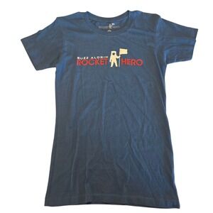 Buzz Aldrin Official "ROCKET HERO" T-Shirt NASA Moon Space Apollo Blue Womens XL